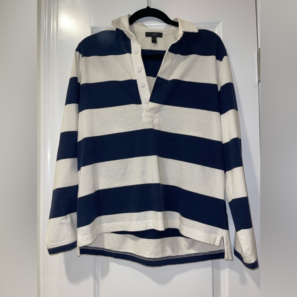 NWOT JCrew Rugby Shirt in Navy and White